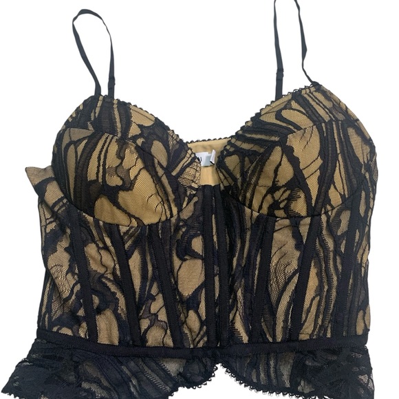 SIMKHAI Dalila Women's Lace Bustier Top- Black Size 6 - Picture 3 of 8